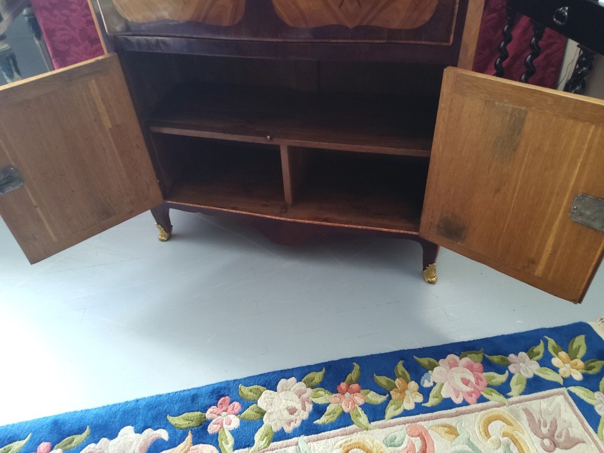 Secretary In Marquetry D Louis XV Period-photo-2